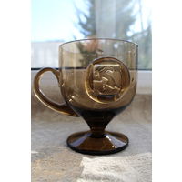 Шикарный редкий бокал Олимпиада-80 Фехтование-Конькобежный спорт редкая техника исполнения двухслойного стекла