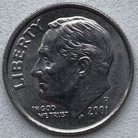 США 10 центов (1 дайм) 2001 г. P
