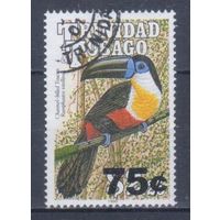 [556] Тринидад и Тобаго 2001. Фауна.Птица.Тукан. НАДПЕЧАТКА.Гашеная марка.