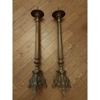 Подсвечники парные. Бронза. Старинные. 75см