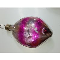 Ёлочная игрушка  - Рыбка . СССР  . Стекло .