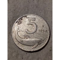 5 лир Италия 1952 год