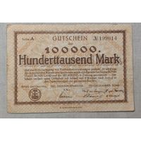 1923  год Германия 100 000 марок