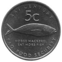 РЕСПУБЛИКА НАМИБИЯ 5 ЦЕНТОВ 2000. ФАУНА. РЫБА Конская макрель. ФАО