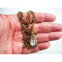 Подвеска. Кулон с подвижной стразой на цепочке. Динна