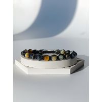 Браслет с тигрово-соколиным глазом