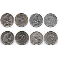 ФЕДЕРАТИВНАЯ   РЕСПУБЛИКА ГЕРМАНИЯ 50 ПФЕННИГОВ. ПОГОДОВКА. Цена за одну монету.