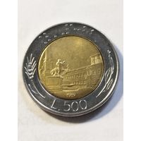 Италия 500 лир 1989
