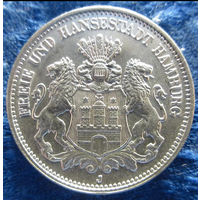 Германская империя, Гамбург, 2 марки, 1914 J, AU