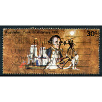 Австралия - 1970г. - Джеймс Кук, корабль, 30 с - 1 марка - гашёная [Mi 442]. #3-WB-85-A-2