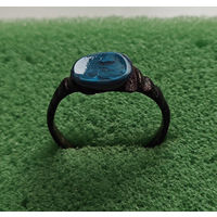 Кольцо с синим камнем. 18 мм. XVIII-XIXв. лот ок-2,1