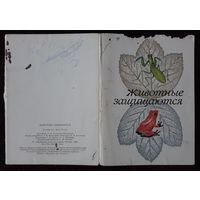 Комплект из 14 открыток (не хватает 2) Животные защищаются 1988