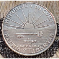 Куба 1 песо 1953 года "100 лет со дня рождения Хосе Марти". Ключ от Америки. Серебро 900. Сторгуй за свою цену, предложи обмен!  Y