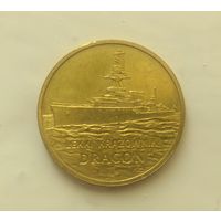 Польша: 2 злотых 2012 года - Польские суда. Легкий крейсер "Дракон"