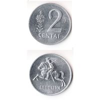 2 цента Литва 1991
