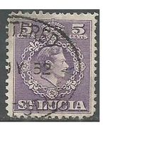 Сент-Люсия. Король Георг VI. 1949г. Mi#124.