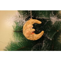 Ёлочная игрушка папье-маше, "Месяц".