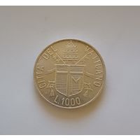 1000 лир. 835пр., 1984 г.	Ватикан. Иоанн Павел II.Тираж 105 000 т.