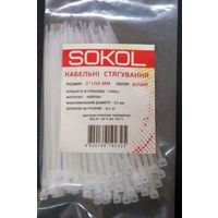 Кабельный хомут нейлон белый 3х100мм, (100шт)