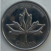 Канада 25 центов 2000 г. Гармония. Миллениум