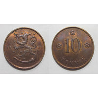 Финляндия - 10 пенни 1937 aUNC