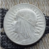 Польша 10 злотых 1932 года. Ядвига. Буква монетного двора. Серебро.