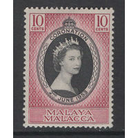 1953 Британская МАЛАЙЯ /MALAYA Malacca* Коронация Королева Елизавета II  SG#22
