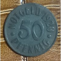 Монета 50 пфеннигов 1920 год. Кассель Веймарская республика.