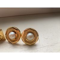 Запонки СССР позолота