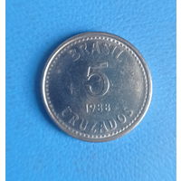 Бразилия 5 крузадо 1988 год