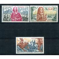 Франция - 1970г. - история Франции, известные люди, битва при Фонтенуа - 3 марки - полная серия, MH [Mi 1726-1728]. #2-Fr-45-A-1