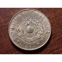 Италия 200 лир 1994 Карабинеры
