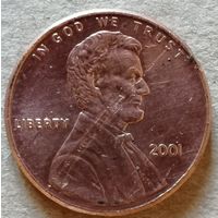США 1 цент, 2001 Цент Линкольна Без отметки мд, KM# 201b