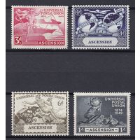 149.BrK. Великобритания. Колонии. Асенсьон. 75 лет Всеобщему Почтовому Союзу. 1949 г. Полная серия. Mi.##57-60.