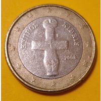 Кипр 1 евро 2008 стандартная монета из оборота