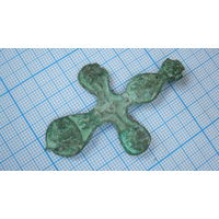 Крестик старинный, нательный. Бронза, литье.