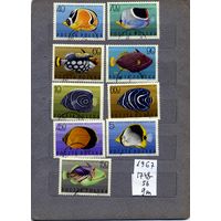 ПОЛЬША, 1967,   1м,  РЫБЫ,  серия 9м, гашен