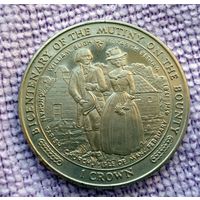 Остров Мэн 1 крона. 1989 г. Серия "Двухсотлетие парового мореходства".