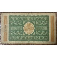 Банкнота 500 марок 1920 год. Хембрехтс. Веймарская республика