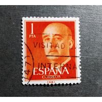 Марка Испания 1955 год. Генерал Франко
