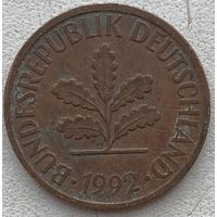 Германия 2 пфеннига 1992 г. F