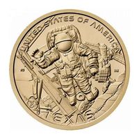 США 1 доллар 2025 Техас - Космический центр Джонсона, Космос Американские инновации UNC двор P
