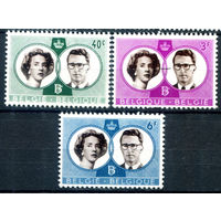 Бельгия - 1960г. - свадьба короля Бодуэна и Фабиолы де Моры и Арагон - 3 марки - полная серия, MLH [Mi 1228-1230]. #2-Be-52-B-1
