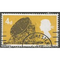 Британия. Королева Елизавета II. Радиотелескоп в Манчестере. 1966г. Mi#430.