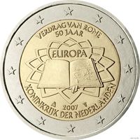 2 евро 2007 Нидерланды 50 лет подписания Римского договора UNC из ролла
