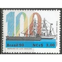 Бразилия. 100 лет Бразильскому списку Ллойда. 1990г. Mi#1345.