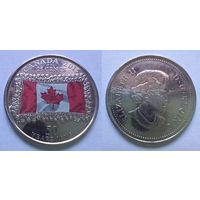 Канада, 25 центов 2015 (50 лет флагу Канады)