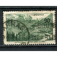 Франция - 1937 - Великая Альпийская дорога 90c - (есть тонкое место) - [Mi. 372] - полная серия - 1 марка. Гашеная.  (Лот 69HL)-T2P4