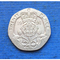 Великобритания 20 пенсов 1991