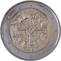 2 евро 2023 Германия 1275 лет со дня рождения Карла Великого дворы A G F D J UNC из ролла на выбор
